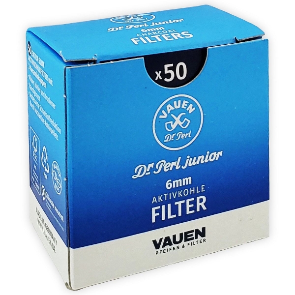 Vauen Dr. Perl Aktivkohlefilter Extra Slim Ø6mm 50 Stück 1